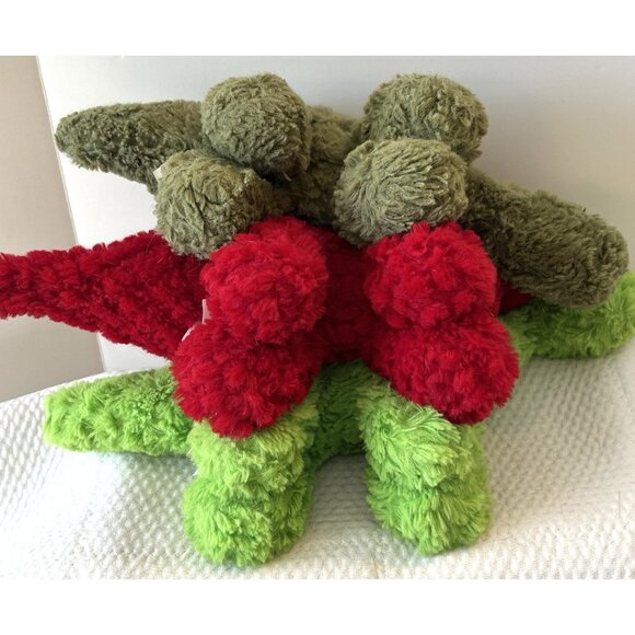 Manhattan Toy Company Dinosaur Lot Plush Stuffed Animal Brontosaurus Green Red - Picture 7 of 16